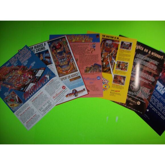 Lot Of (6) Original NOS Pinball FLYERS Doctor Who Dirty Harry Hurricane Set #33 - Picture 4 of 5